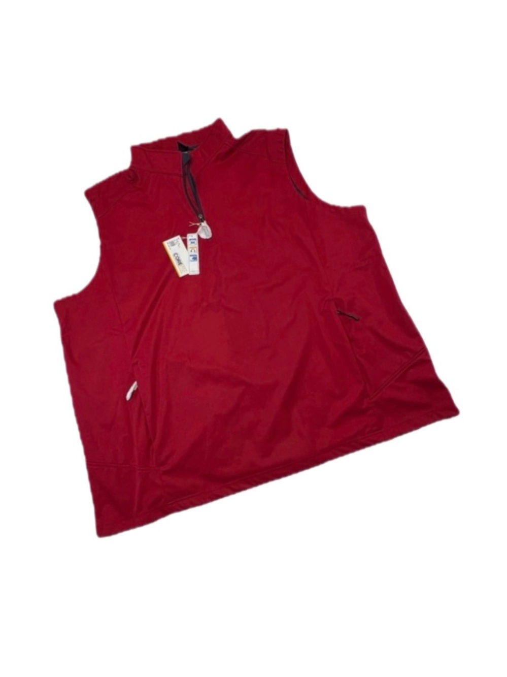 Core 365 Men's 4XL Red Techno Lite Quarter Zip Golf Vest NWT CE709